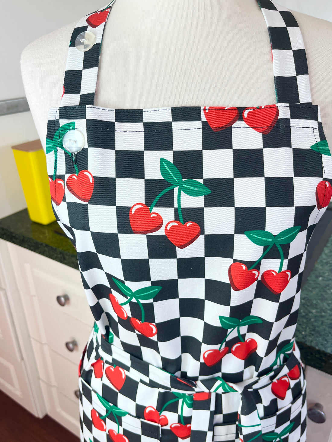 This Heart Shaped Cherry Print Apron Is All Retro