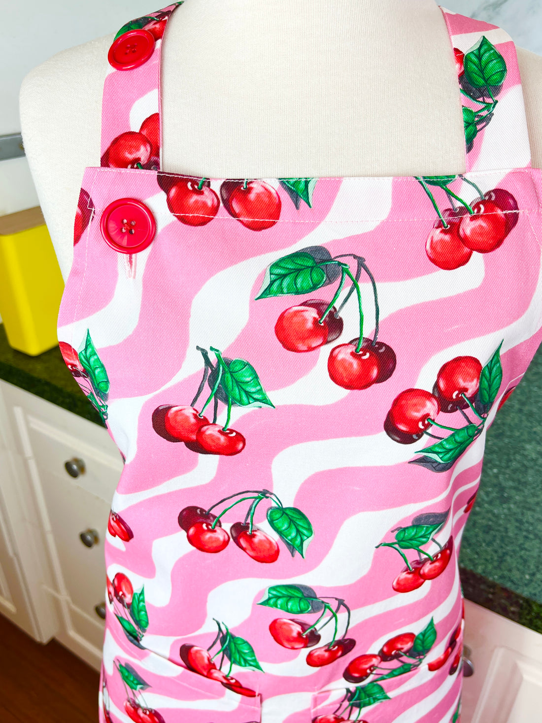 Retro Cherry Apron Perfect for Any Funky Foodie