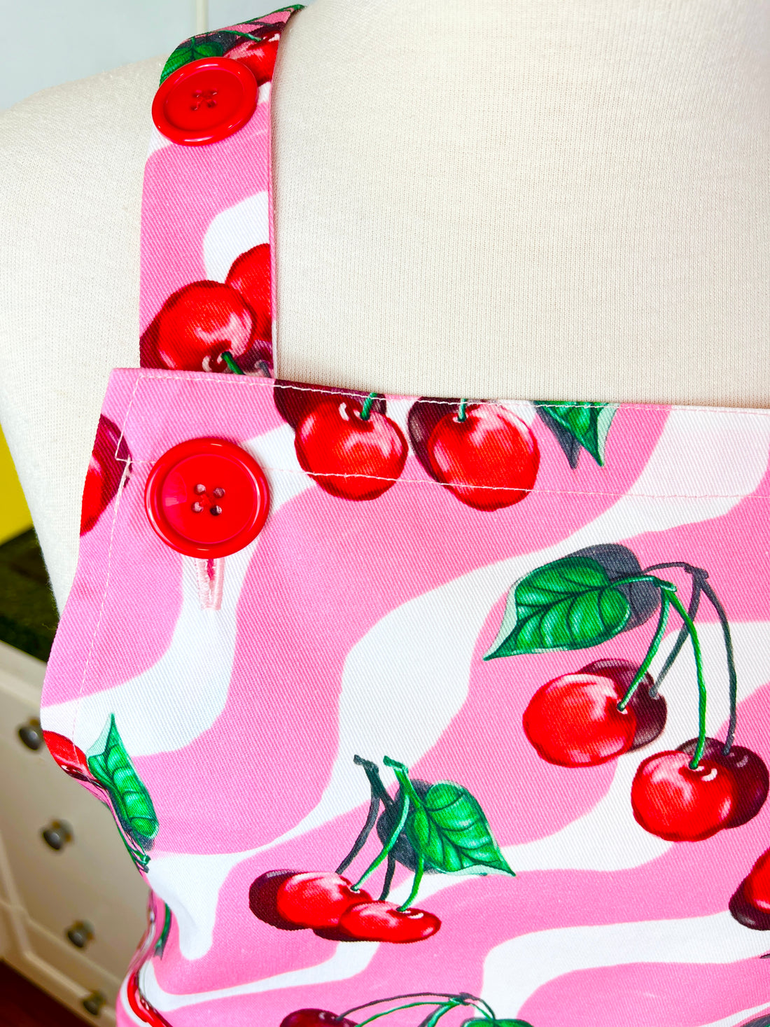 Retro Cherry Apron Perfect for Any Funky Foodie