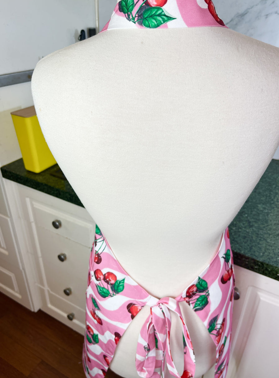 Retro Cherry Apron Perfect for Any Funky Foodie