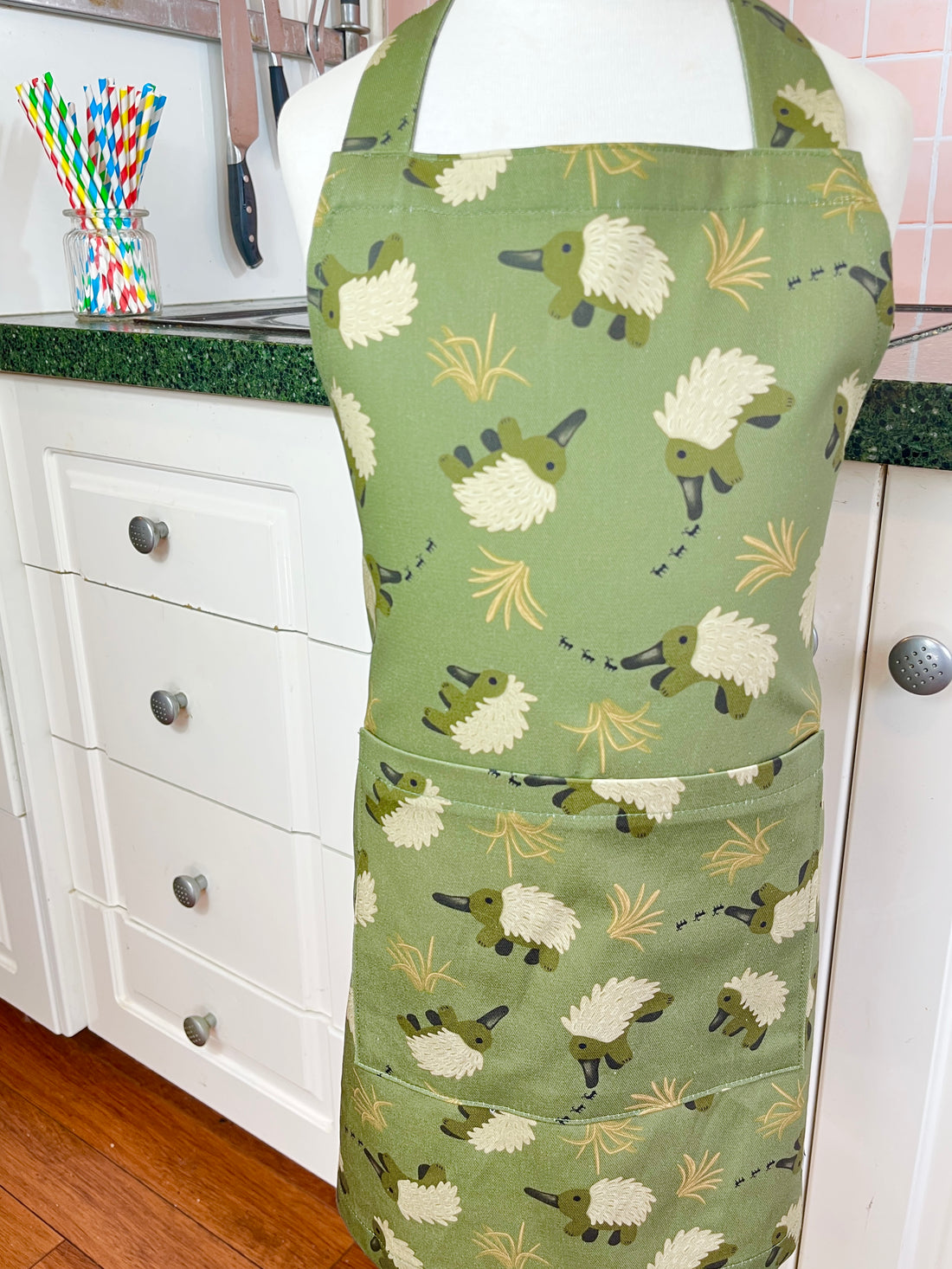 Echidnas Munching on Ants Cover this Cute School Aged Child's Apron