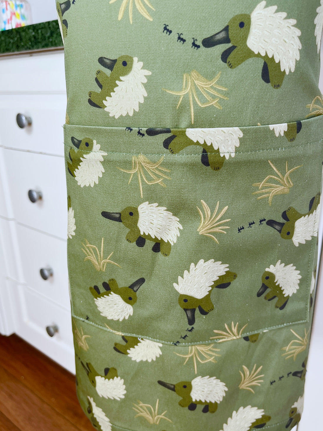 Echidnas Munching on Ants Cover this Cute School Aged Child's Apron