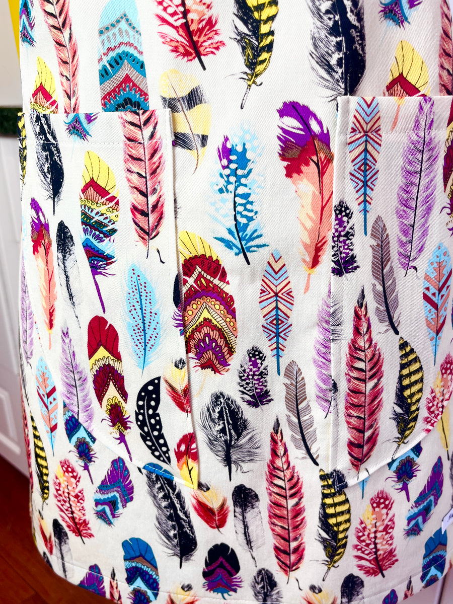 This Fabulously Colourful Feather Apron is Ideal for a Teenager or Petite Adult