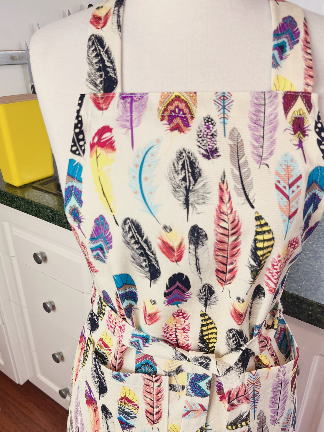 This Fabulously Colourful Feather Apron is Ideal for a Teenager or Petite Adult