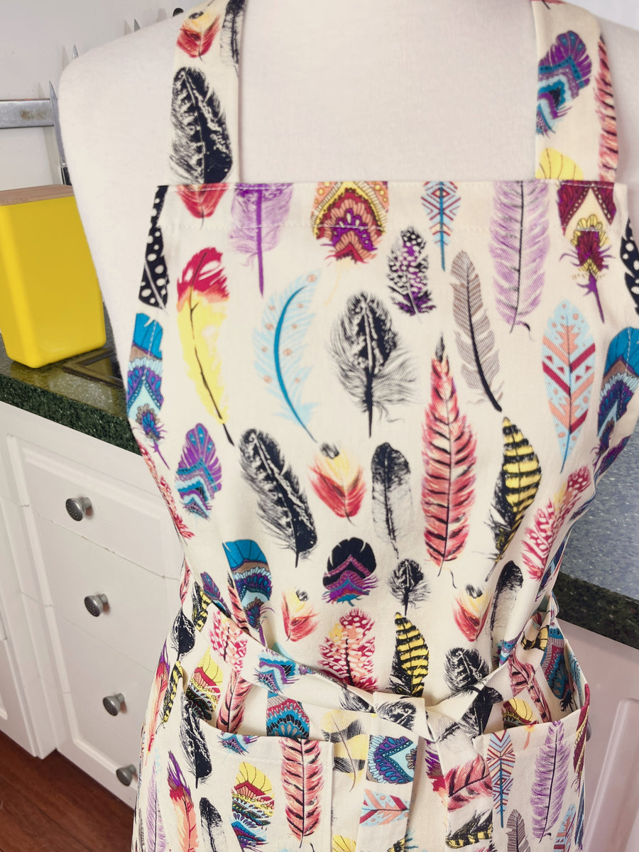 This Fabulously Colourful Feather Apron is Ideal for a Teenager or Petite Adult