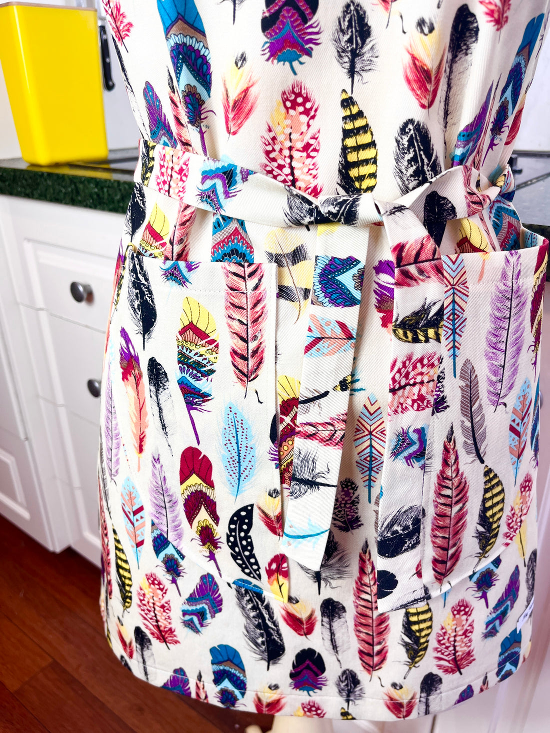This Fabulously Colourful Feather Apron is Ideal for a Teenager or Petite Adult