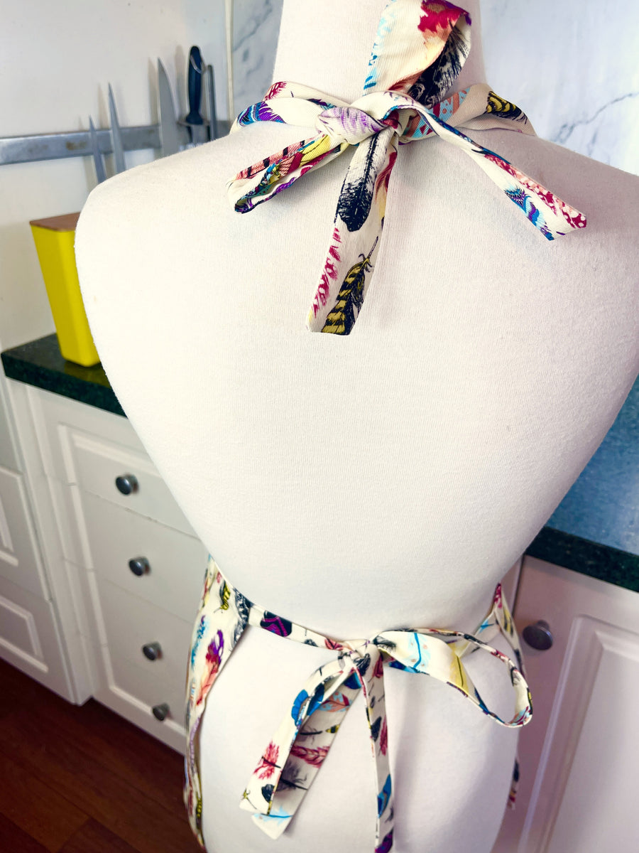 This Fabulously Colourful Feather Apron is Ideal for a Teenager or Petite Adult
