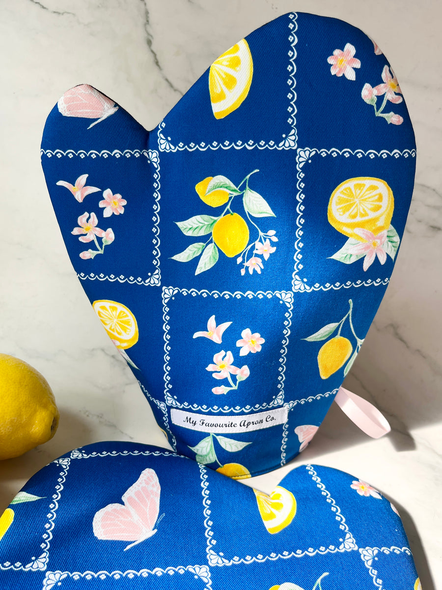 Simply Stunning Lemon and Butterfly Oven Mitt Set