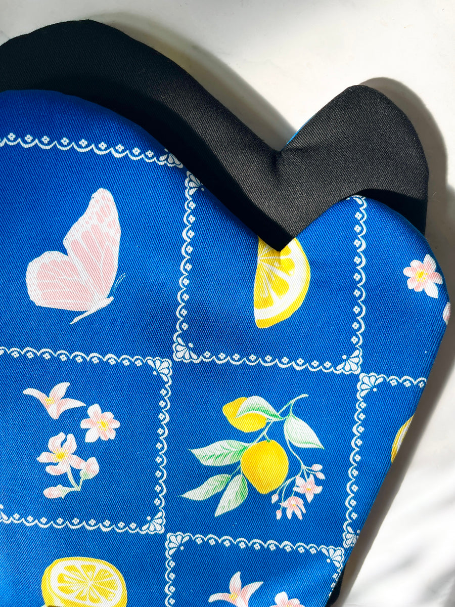 Simply Stunning Lemon and Butterfly Oven Mitt Set