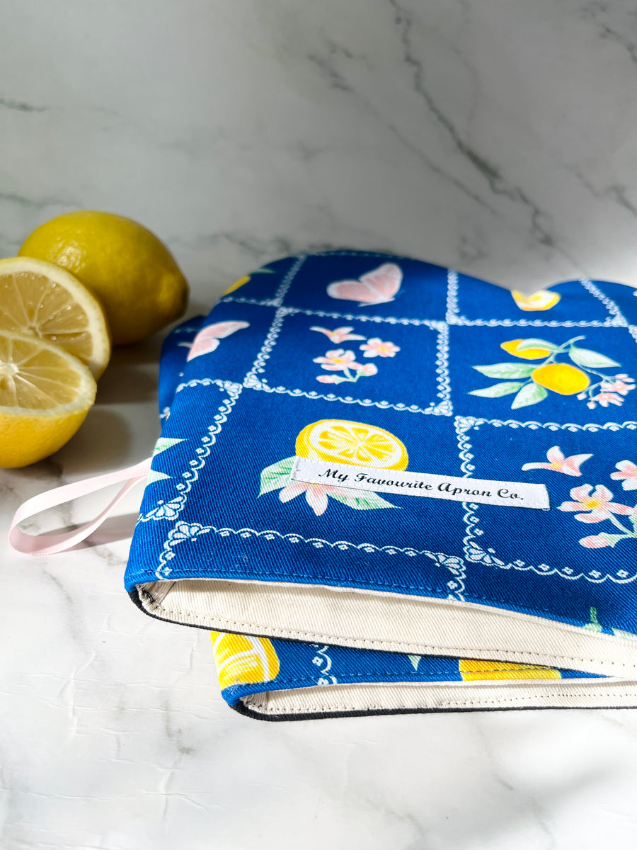 Simply Stunning Lemon and Butterfly Oven Mitt Set