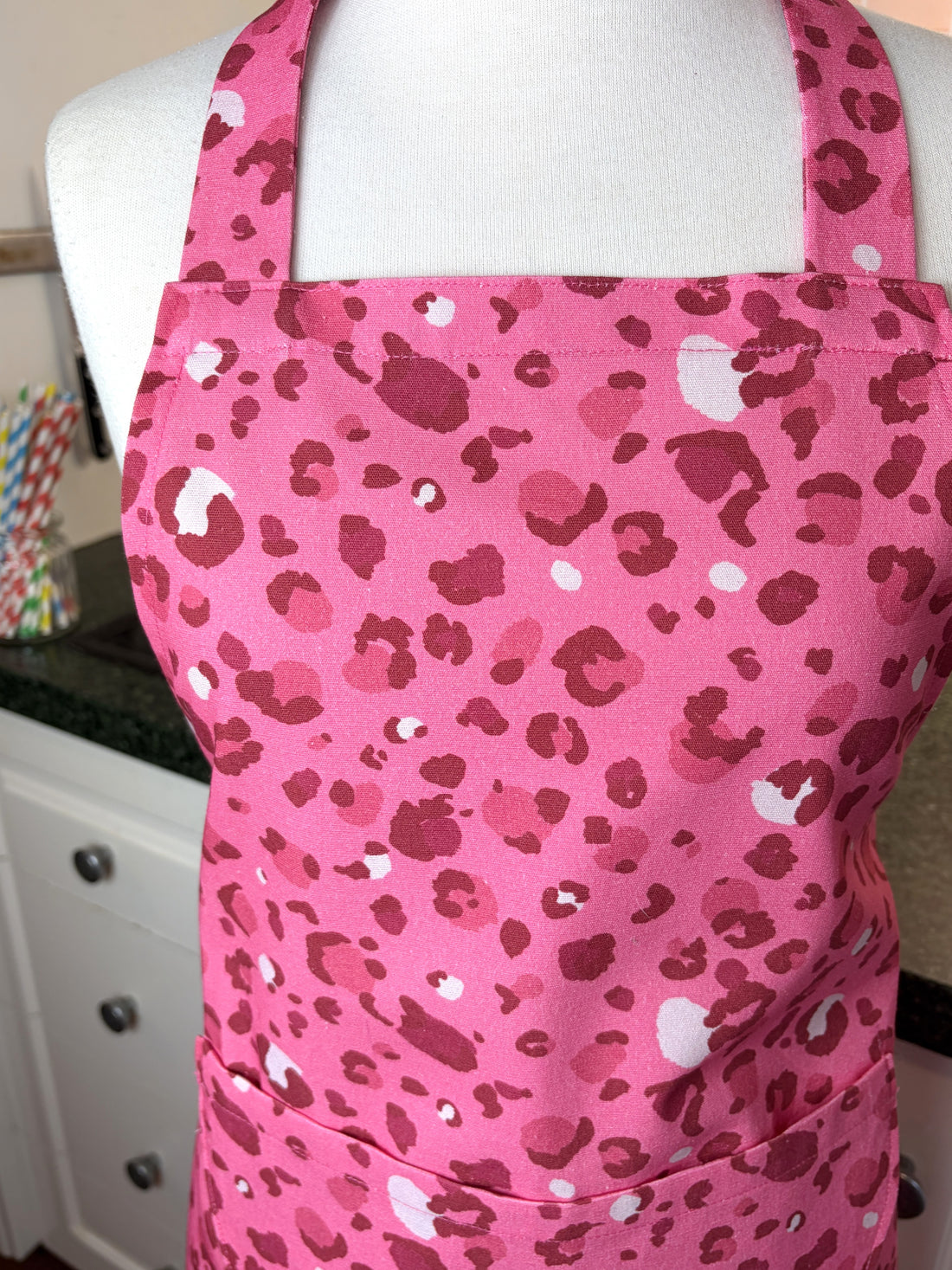 Hot Pink Leopard Print Has This Teen or Petite Adult Apron Standout from the Crowd