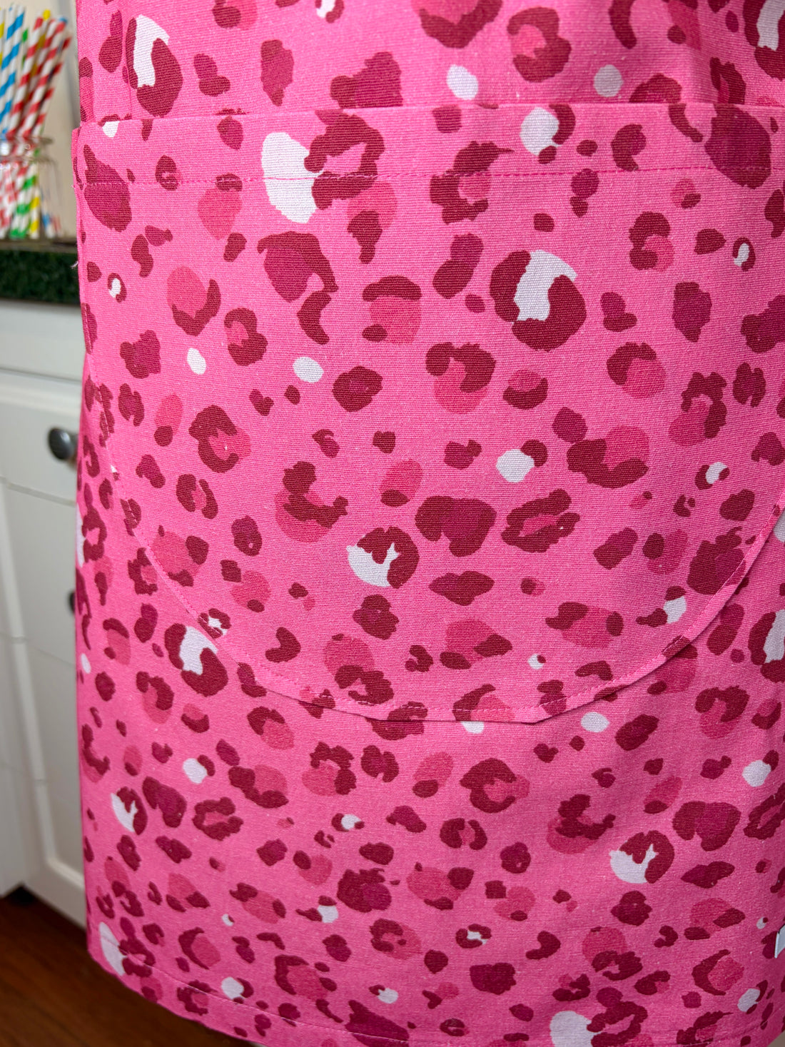 Hot Pink Leopard Print Has This Teen or Petite Adult Apron Standout from the Crowd