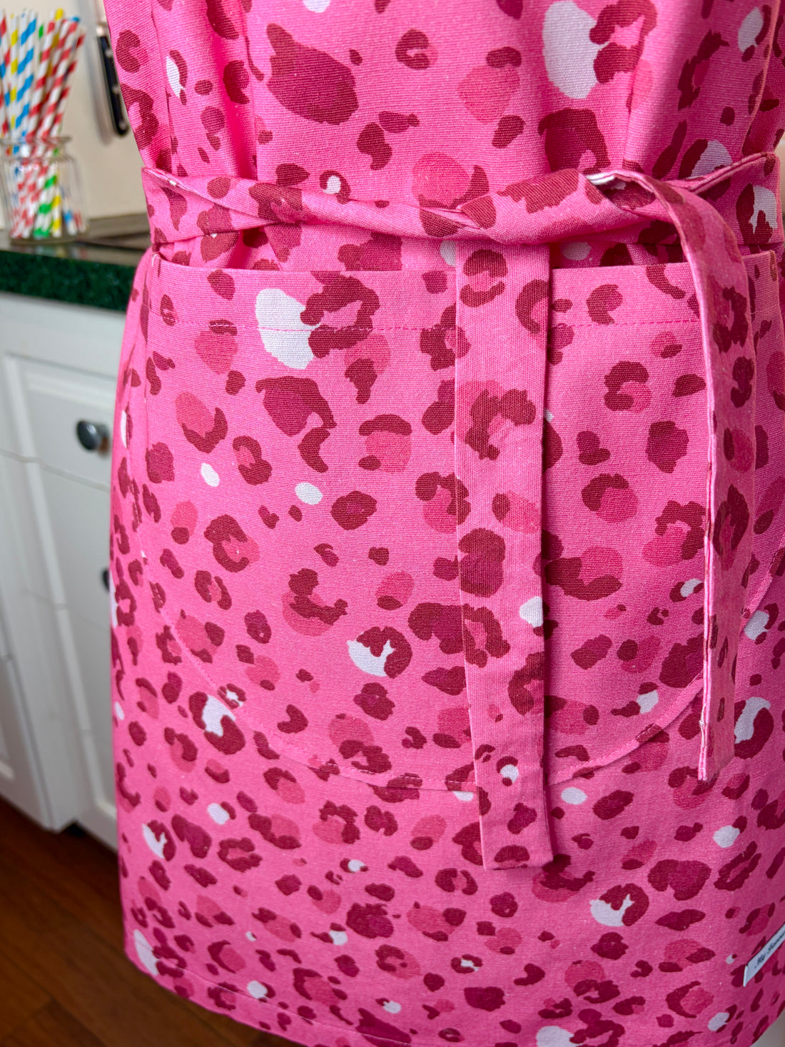 Hot Pink Leopard Print Has This Teen or Petite Adult Apron Standout from the Crowd