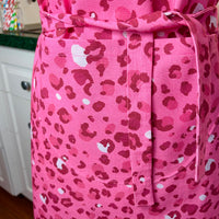Hot Pink Leopard Print Has This Teen or Petite Adult Apron Standout from the Crowd