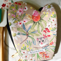 Adorable Possums and Colourful Australian Floral Oven Mitt Set