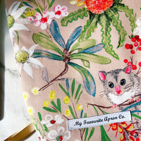 Adorable Possums and Colourful Australian Floral Oven Mitt Set