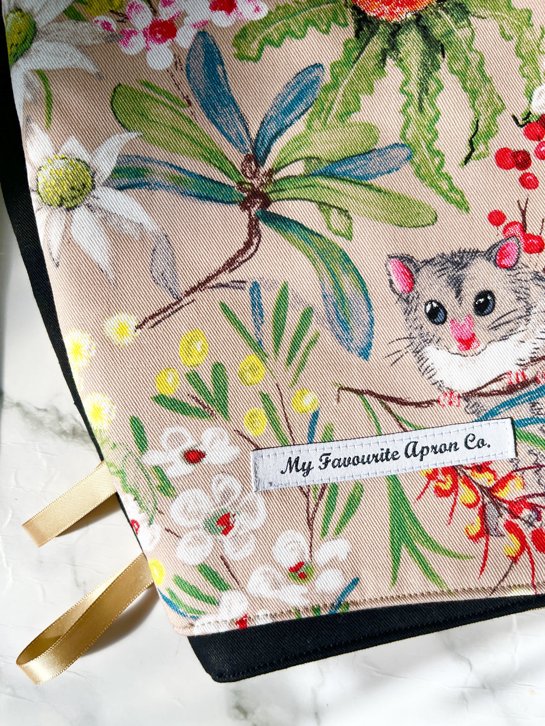 Adorable Possums and Colourful Australian Floral Oven Mitt Set