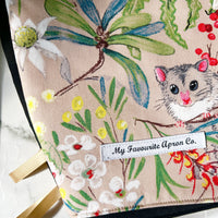 Adorable Possums and Colourful Australian Floral Oven Mitt Set