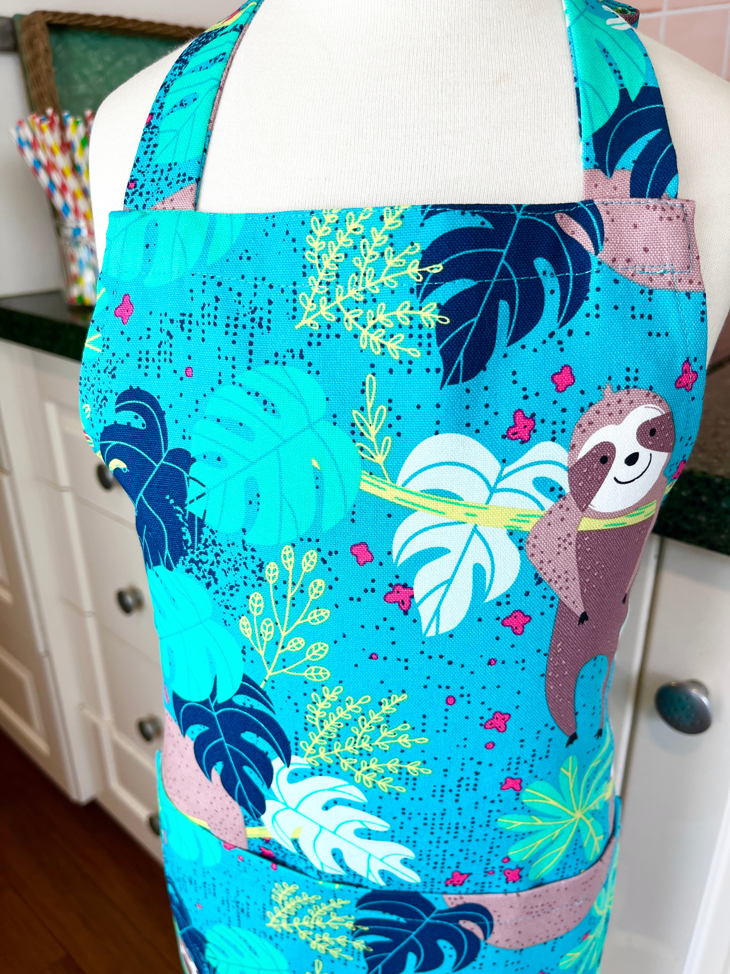 Orphan Apron Sloths Cover this School Aged Child's Apron – My Favourite Apron Co.