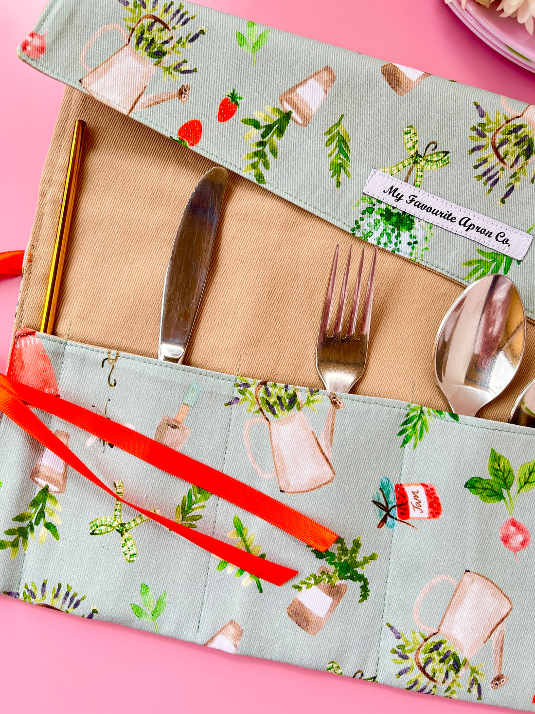 Gorgeous Gardening Patterned Cutlery Roll