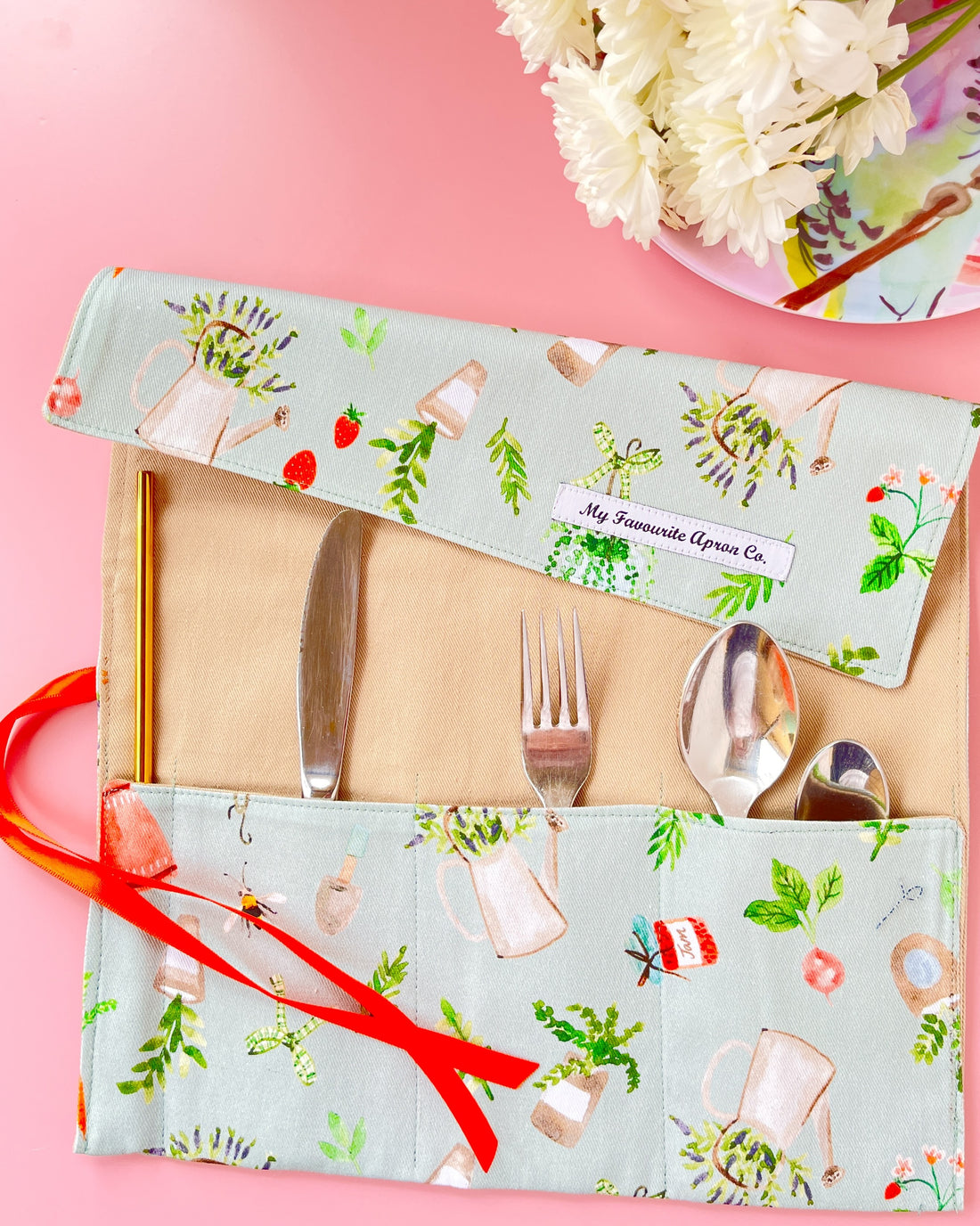 Gorgeous Gardening Patterned Cutlery Roll