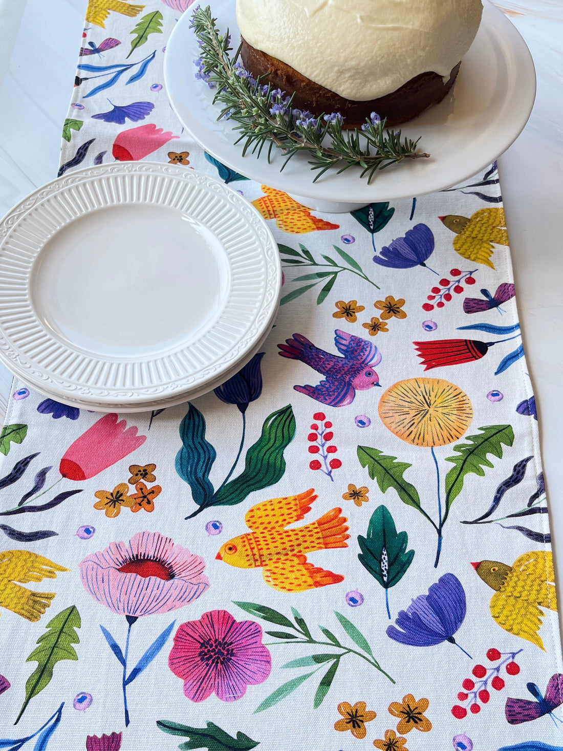 This Beautiful Table Runner has a Scandinavian Style