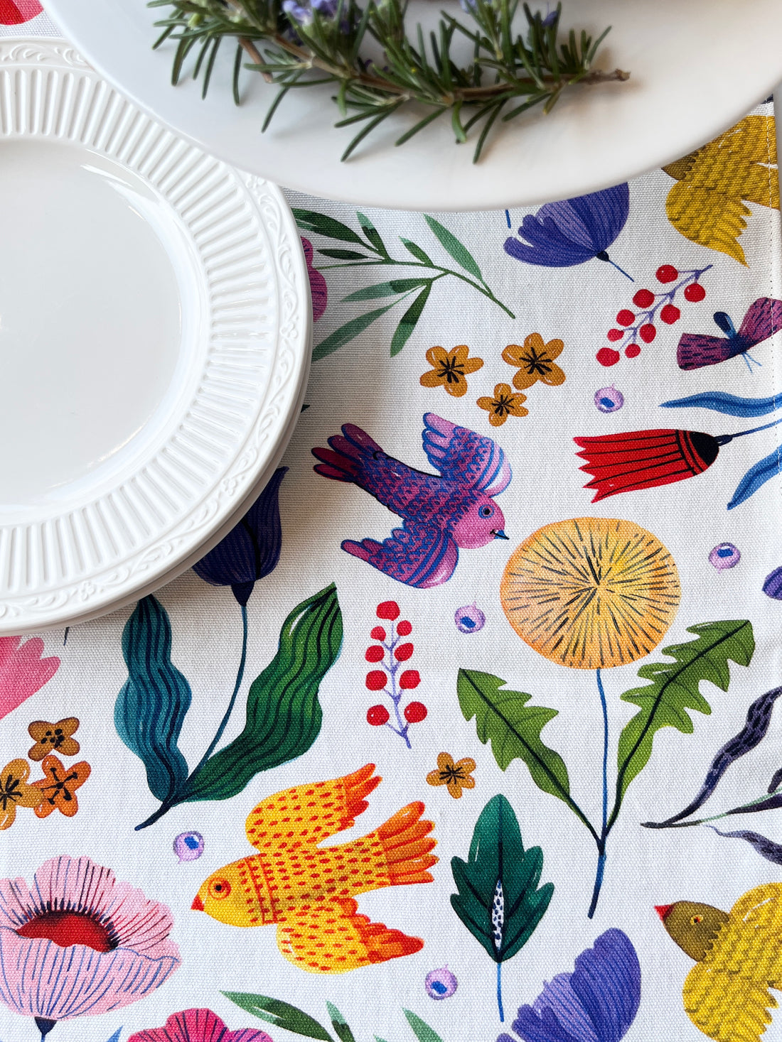 This Beautiful Table Runner has a Scandinavian Style