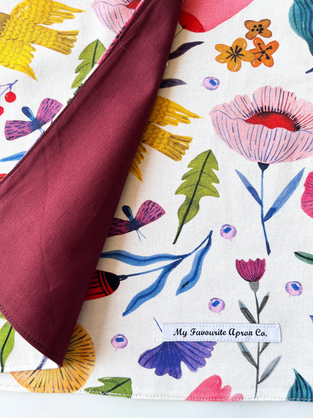 Birds and Flowers in Bright Colours Adorn These Cotton Placemats