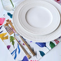 Birds and Flowers in Bright Colours Adorn These Cotton Placemats