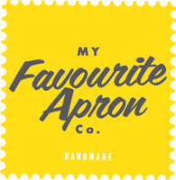 My Favourite Apron Co. Handmade Yellow Square Logo