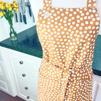 Sophisticated Caramel Brown Polka Dot Apron