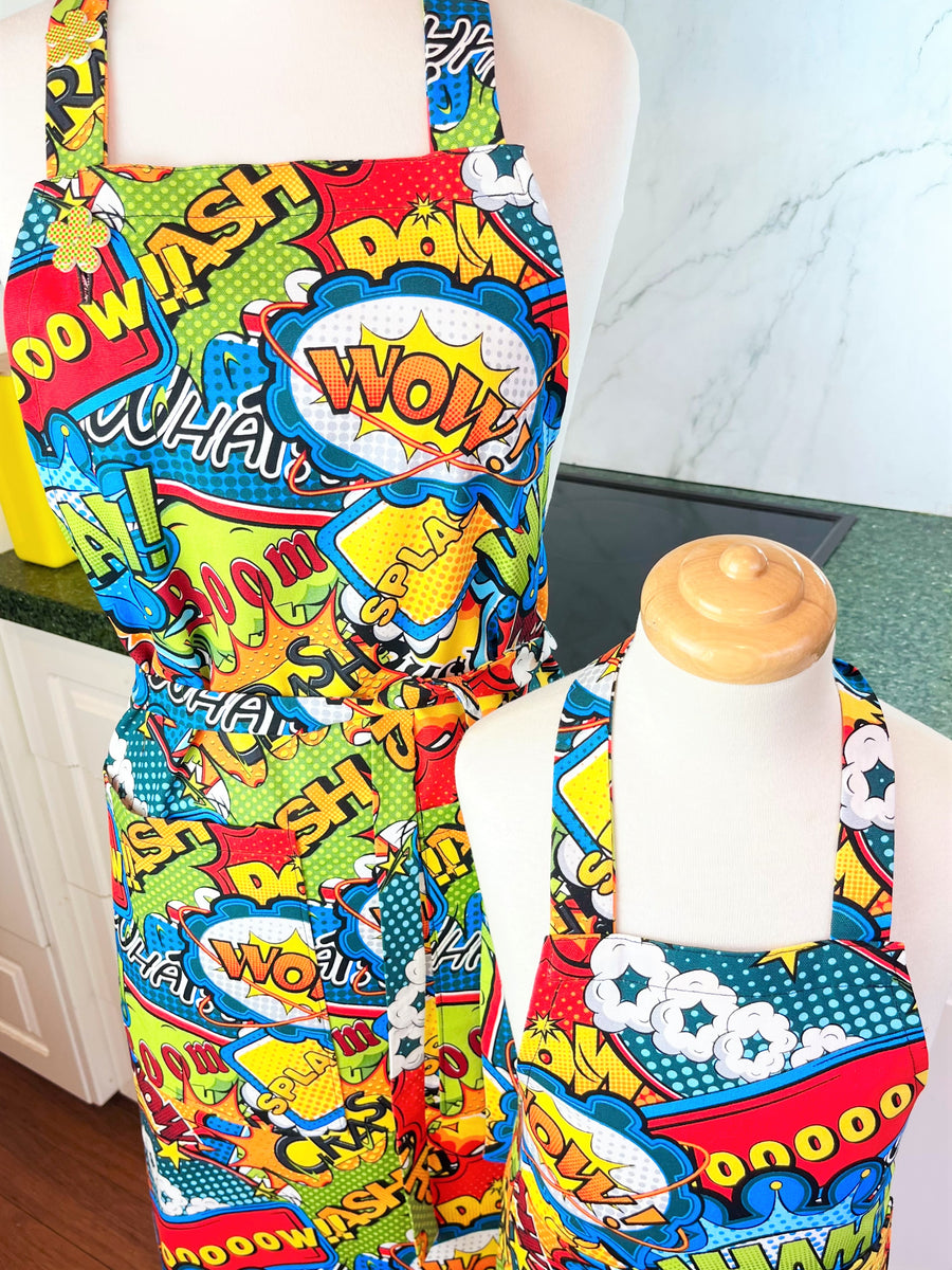 Comic Book Patterned Small Childs' Apron