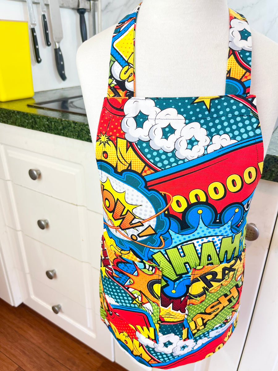 Comic Book Patterned Small Childs' Apron