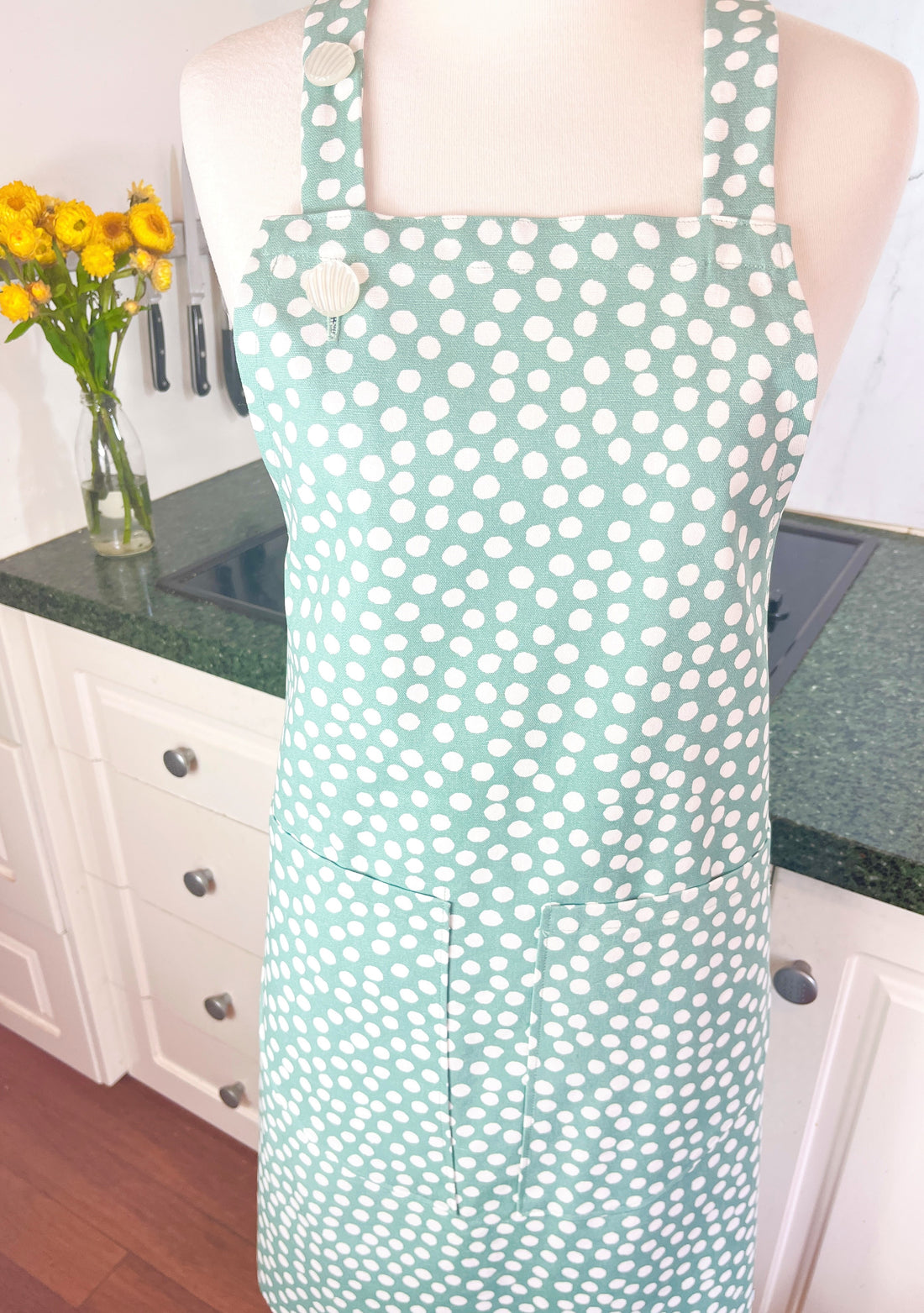 Mint Green Polka Dot Apron