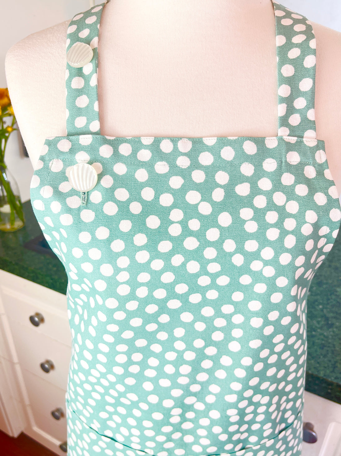 Mint Green Polka Dot Apron