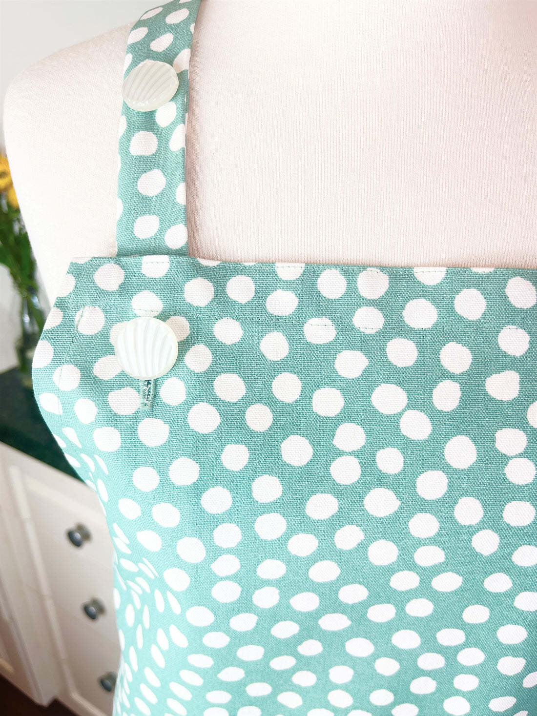Mint Green Polka Dot Apron