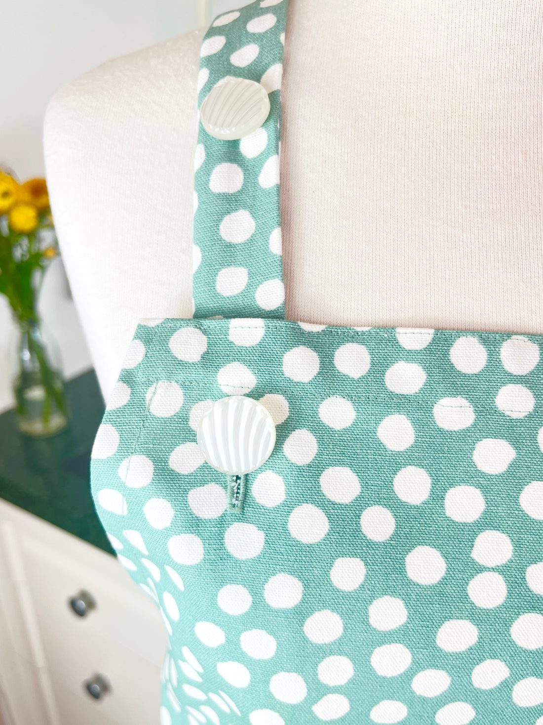 Mint Green Polka Dot Apron