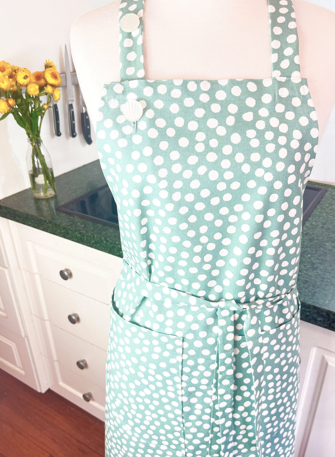 Mint Green Polka Dot Apron