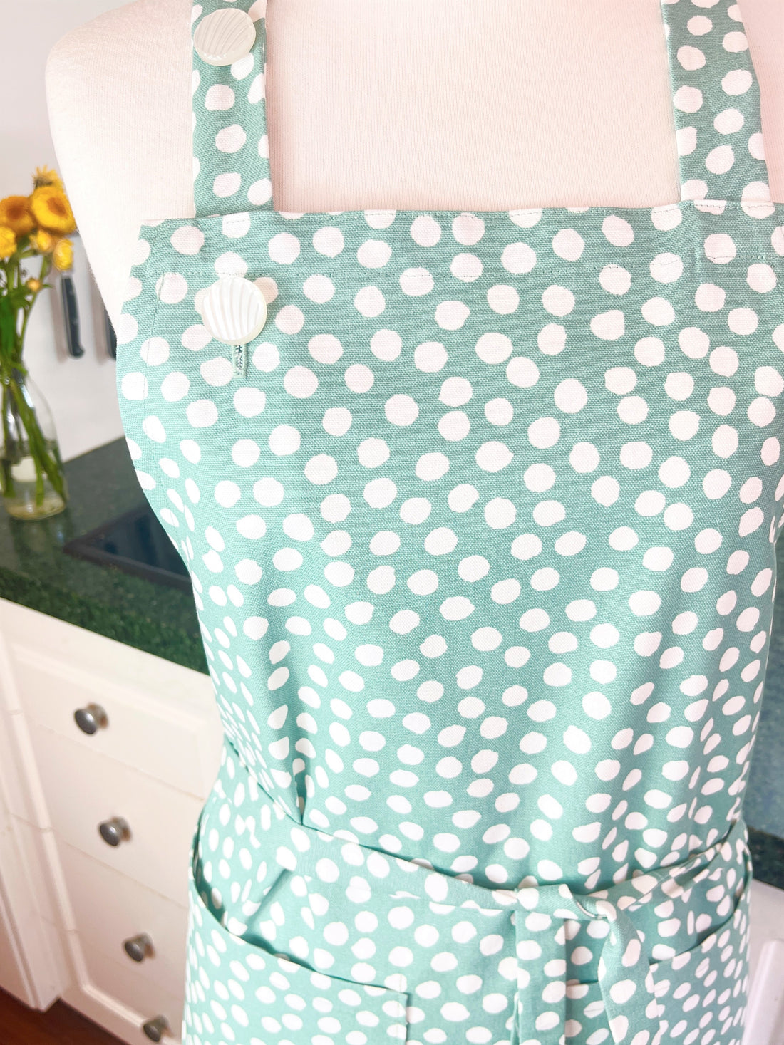 Mint Green Polka Dot Apron