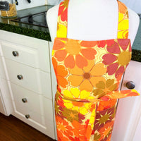 Retro Floral Apron for Your School Aged Child