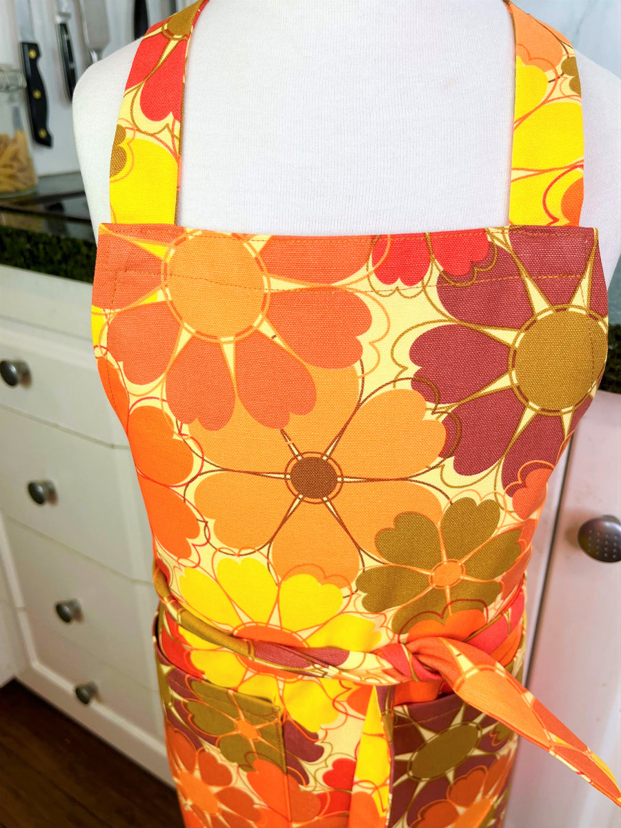 Retro Floral Apron for Your School Aged Child